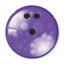 PURPLE RETRO BOWLING BALL FRIDGE MAGNETS