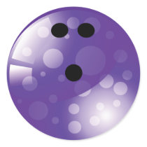 PURPLE RETRO BOWLING BALL STICKERS