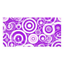 purple_retro_circles photo cards by CreativeColours purple_retro_circles photo cards
