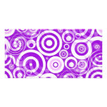 purple_retro_circles photo card template