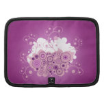 Purple Retro Circles With Swirls Folio Planner