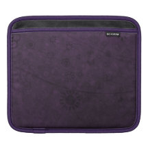 Purple Retro Flowers and Butterflies Abstract Sleeve For iPads