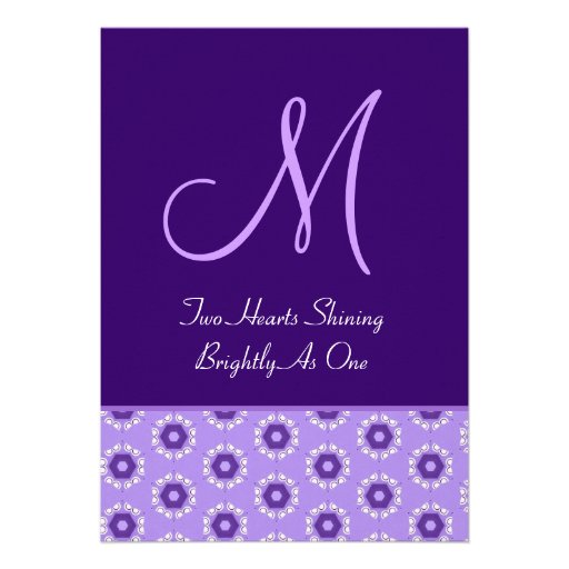Purple Retro Flowers Wedding Template F522 Personalized Announcements