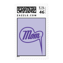 purple retro mom speech bubble stamp