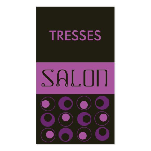 Purple Retro Salon Card Business Card (front side)