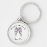 Purple Ribbon All Cancer In Memory Keychains
