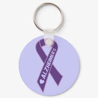 Purple Ribbon Alzheimer's Keychain keychain