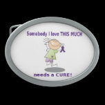 Purple Ribbon Awareness Belt Buckle belt buckles
