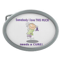 Purple Ribbon Awareness Belt Buckle