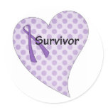 purple ribbon cancer awareness survivor stickers