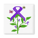 Purple ribbon Domestic Violence Awareness magnet by marcya7 Purple ribbon Domestic Violence Awareness magnet