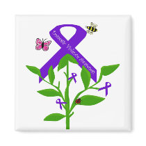 Purple ribbon Domestic Violence Awareness magnet by marcya7 Purple ribbon Domestic Violence Awareness magnet