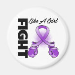 Purple Ribbon Fight Like A Girl Fridge Magnet