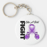 Purple Ribbon Fight Like A Girl Keychain