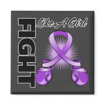 Purple Ribbon Fight Like A Girl magnets