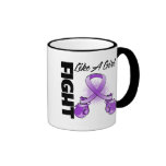 Purple Ribbon Fight Like A Girl mugs