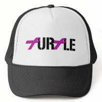 PURPLE RIBBON TRUCKER HAT