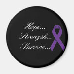 Purple_Ribbon, Hope...Strength...Survive... Refrigerator Magnets