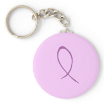 Purple Ribbon Keychain