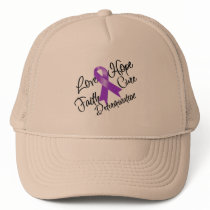 Purple Ribbon Love Hope Determination Mesh Hat