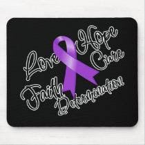 Purple Ribbon Love Hope Determination Mouse Pad