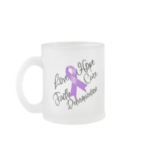 Purple Ribbon Love Hope Determination Coffee Mug