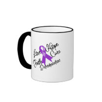 Purple Ribbon Love Hope Determination Coffee Mug
