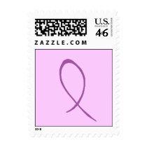 Purple Ribbon Postage Stamp