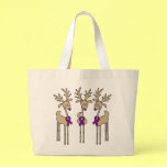 Purple Ribbon Reindeer (Alzheimer's Disease) bags