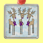 Purple Ribbon Reindeer (Alzheimer's) ornaments