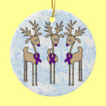 Purple Ribbon Reindeer (Alzheimer's) ornaments