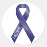 Purple Ribbon Round Sticker