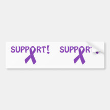 Purple Ribbon Support! Bumper Stickers