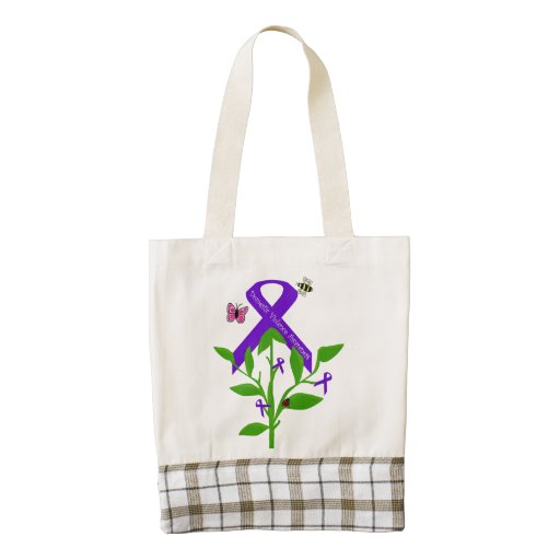 Purple Ribbon Tote bag Domestic Violence Awareness Zazzle