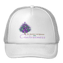 Purple Ribbon Xmas Awareness Season Hat