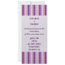 purple ribbons wedding invitations