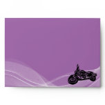 Purple road biker wedding envelope envelopes