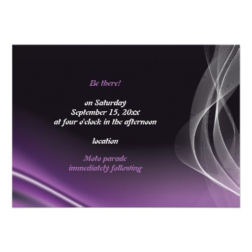 Purple road biker wedding invitation