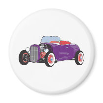 Purple Roadster magnets by hotrodshirts Purple Roadster magnets