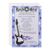 PURPLE ROCK STAR 5X7 BABY SHOWER - Rosemary Custom Invites