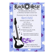PURPLE ROCK STAR 5X7 BABY SHOWER - Rosemary Custom Invites