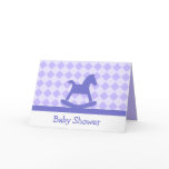 Purple Rocking Horse Baby Shower Invitation Cards