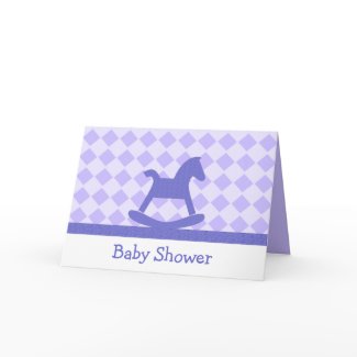 Purple Rocking Horse Baby Shower Invitation card