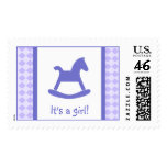 Purple Rocking Horse Large Postage Stamp