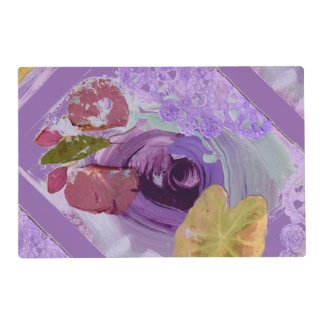 Purple Rose and Butterfly reversible place mat