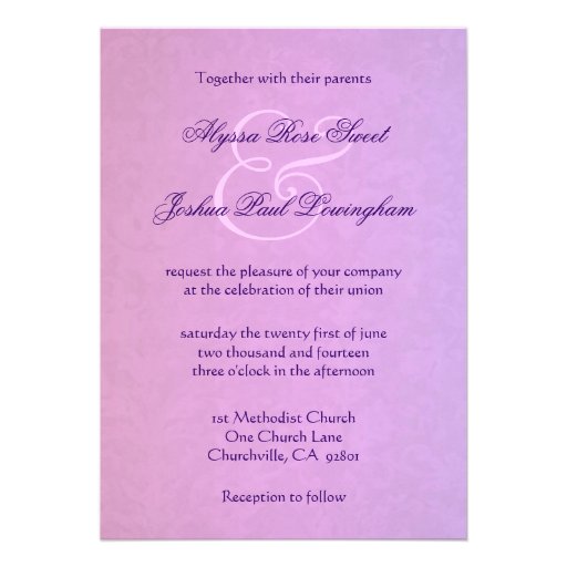 PURPLE Rose and Lace Wedding Template Ver 2 G901 Cards