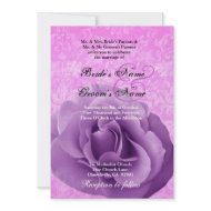 Purple Rose and Pink Damask Wedding invitation