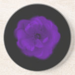 Purple Rose. Black Background. Beverage Coasters
