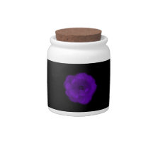Purple Rose. Black Background. Candy Dishes