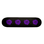 Purple Rose. Black Background. Skate Deck